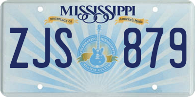 MS license plate ZJS879