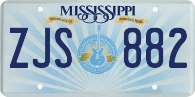 MS license plate ZJS882