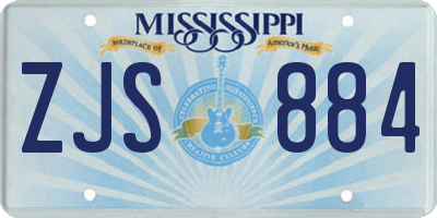 MS license plate ZJS884