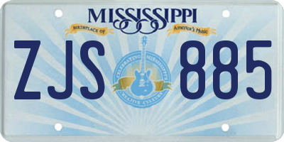 MS license plate ZJS885