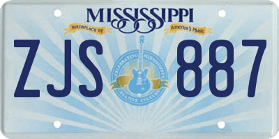 MS license plate ZJS887
