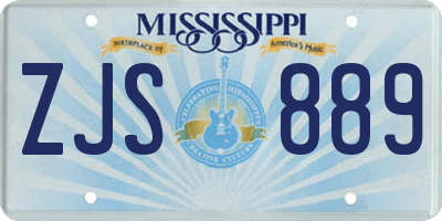 MS license plate ZJS889