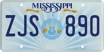 MS license plate ZJS890