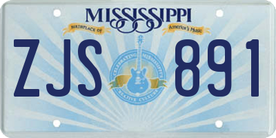 MS license plate ZJS891