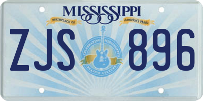 MS license plate ZJS896