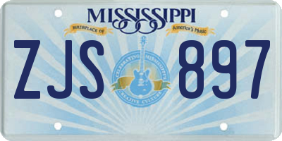 MS license plate ZJS897