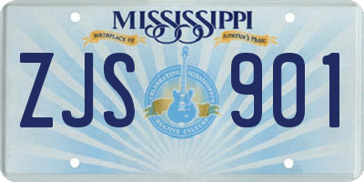 MS license plate ZJS901