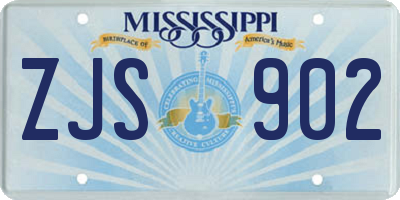 MS license plate ZJS902