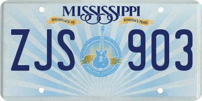 MS license plate ZJS903