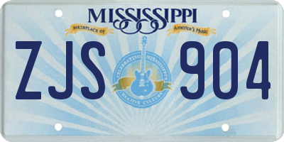 MS license plate ZJS904