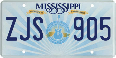 MS license plate ZJS905