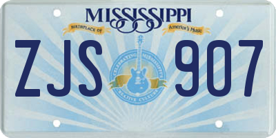 MS license plate ZJS907
