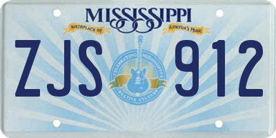 MS license plate ZJS912