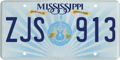 MS license plate ZJS913
