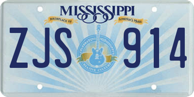MS license plate ZJS914
