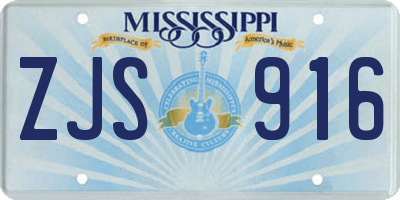 MS license plate ZJS916