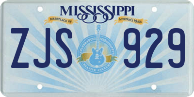 MS license plate ZJS929