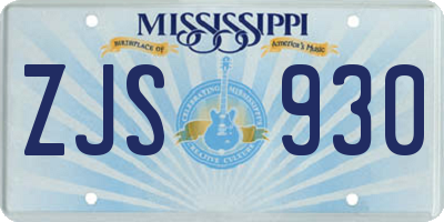 MS license plate ZJS930