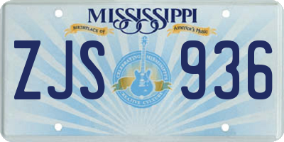 MS license plate ZJS936