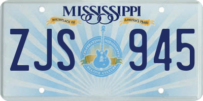 MS license plate ZJS945