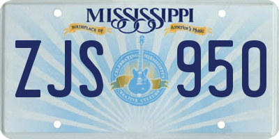 MS license plate ZJS950