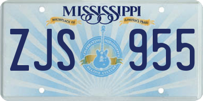 MS license plate ZJS955