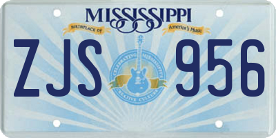 MS license plate ZJS956