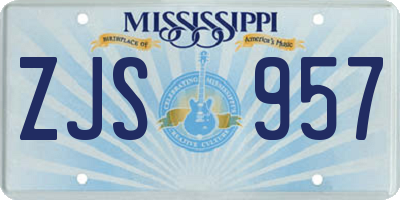 MS license plate ZJS957