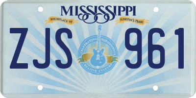 MS license plate ZJS961