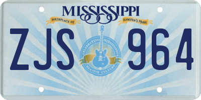 MS license plate ZJS964