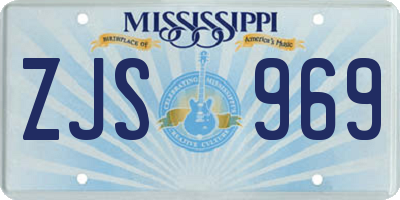 MS license plate ZJS969