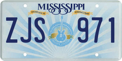 MS license plate ZJS971