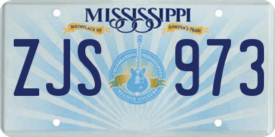 MS license plate ZJS973
