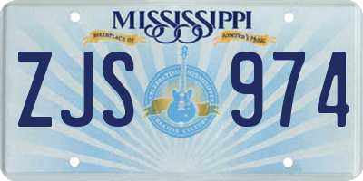 MS license plate ZJS974
