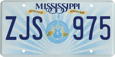 MS license plate ZJS975