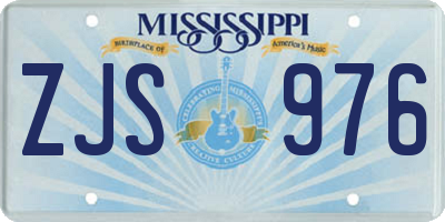 MS license plate ZJS976