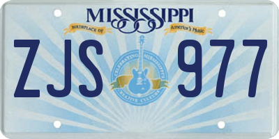MS license plate ZJS977