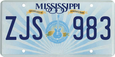 MS license plate ZJS983