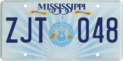 MS license plate ZJT048
