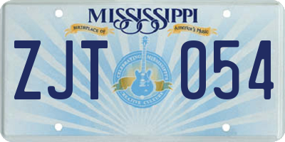 MS license plate ZJT054