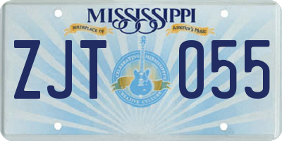MS license plate ZJT055