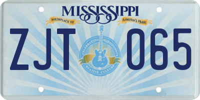 MS license plate ZJT065