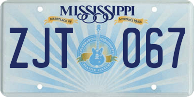 MS license plate ZJT067