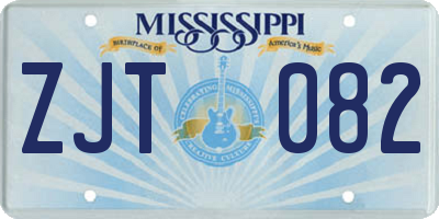 MS license plate ZJT082