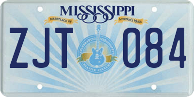 MS license plate ZJT084