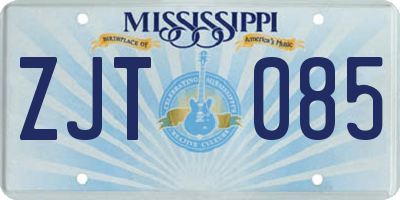 MS license plate ZJT085