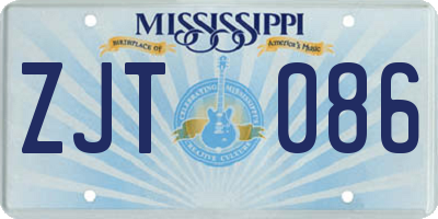 MS license plate ZJT086