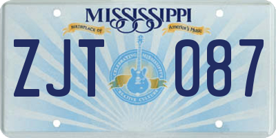 MS license plate ZJT087