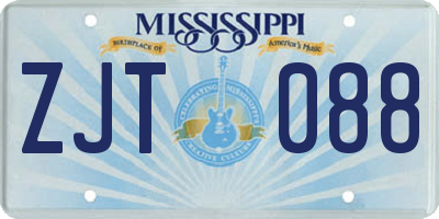 MS license plate ZJT088