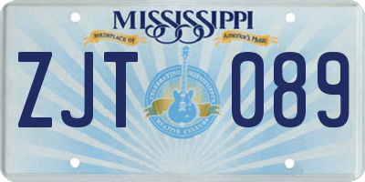 MS license plate ZJT089